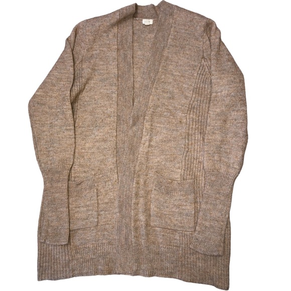 J. Crew Long Open Front Camel/Tan Cardigan Sweater- S - Picture 6 of 10